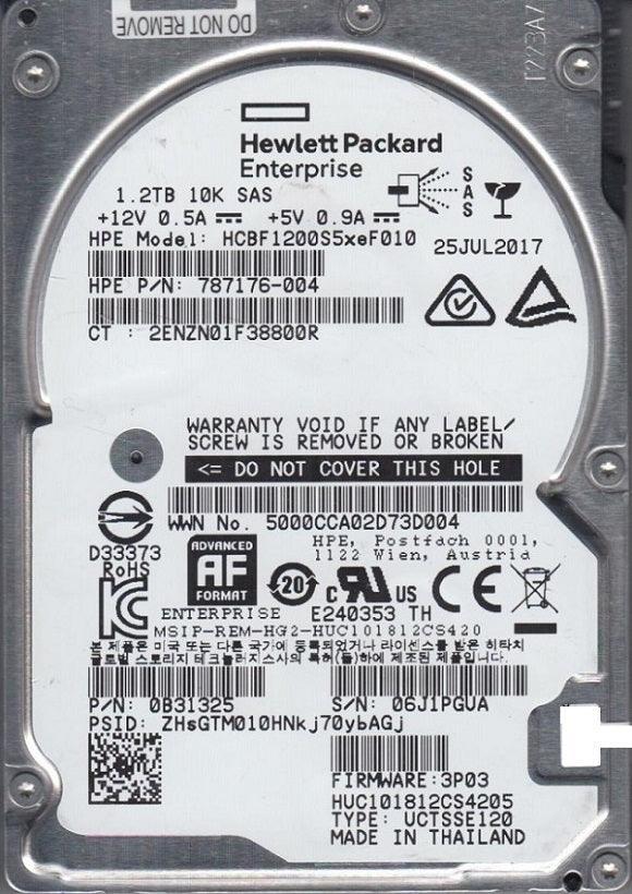 (NEW PARALLEL) HPE 787176-004 1.2TB 2.5 INCH SAS-12GBPS 12GBPS 10000RPM 硬碟 - C2 Computer