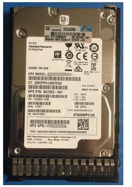 (NEW PARALLEL) HPE 867253-001 600GB 2.5 INCH SAS 12GBPS 15000RPM 硬碟 - C2 Computer