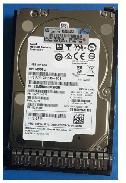 (NEW PARALLEL) HPE EG001800JWFUU 1.8TB 2.5 INCH SAS-12GBPS 12GBPS 10000RPM 硬碟 - C2 Computer